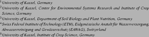 \begin{itemize*}
\item[]{\small {\makebox[0pt][r]{\textsuperscript{1}}\textit{U...
...xtit{University of Kassel, Institute of Crop Science, Germany}}}
\end{itemize*}